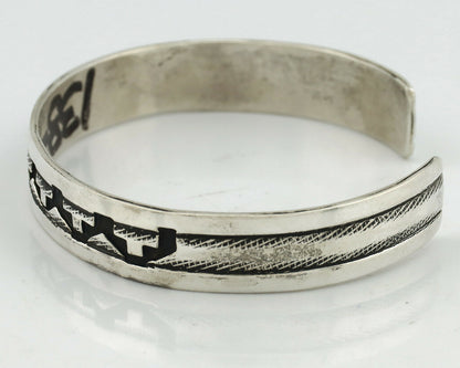 Navajo Bracelet .925 Silver Handmade Overlay Style Signed Tommy Billy Cuff C80s