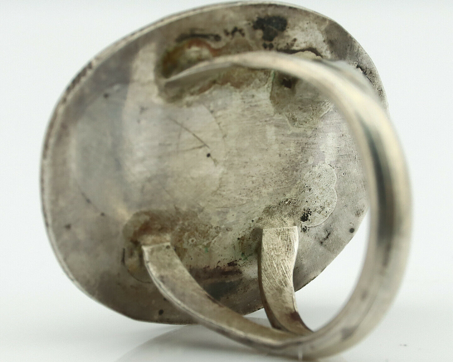 Navajo Ring .925 Silver Aqua Turquoise Native American Artist C.80's