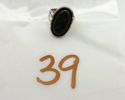 Navajo Ring .925 Silver Spiderweb Turquoise Native American Artist C.1980's