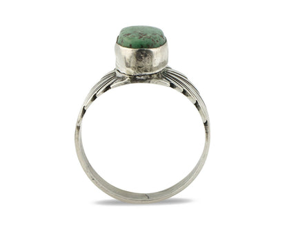 Navajo Ring .925 Silver Blue Green Arizona Turquoise Artist Signed Apache C.80's
