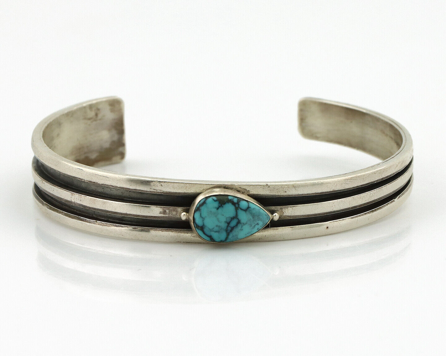 Women's Navajo .925 Silver Blue Spiderweb Blue Turquoise Native American C.80's