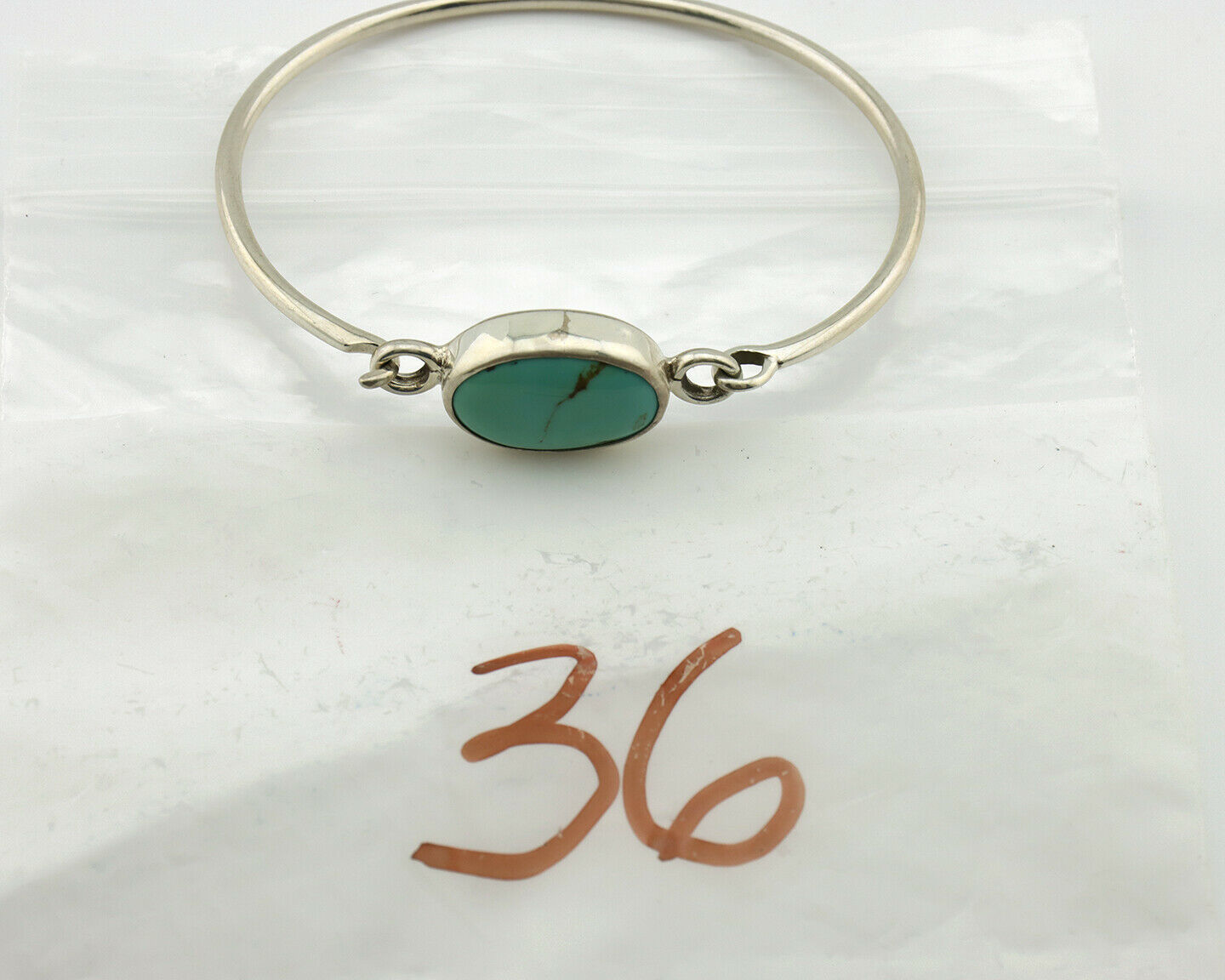 Navajo Bracelet .925 Silver Blue Arizona Turquoise Native American Artist C.90's