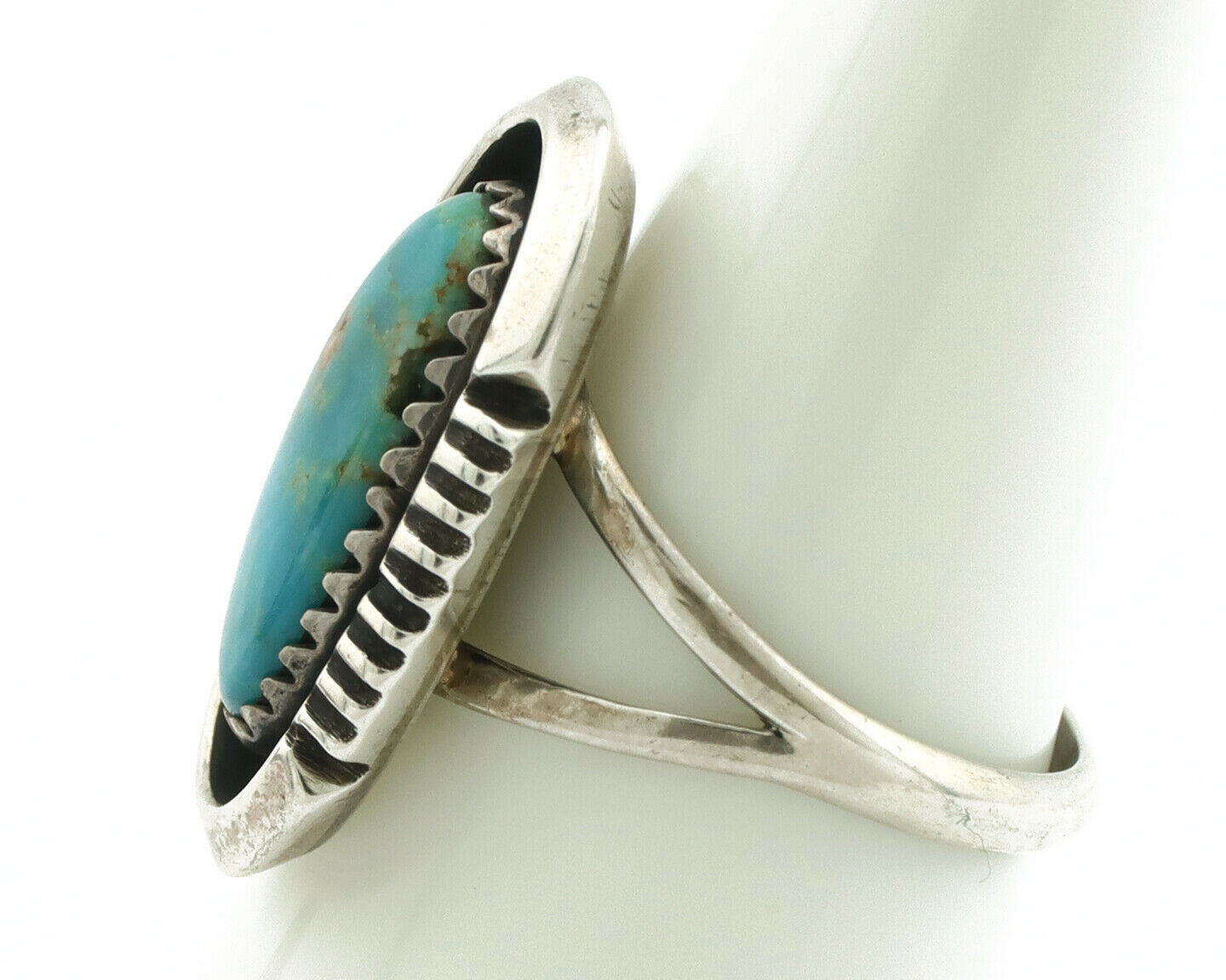 Navajo Ring .925 Silver Arizona Turquoise Native American Artist Handmade C.80's