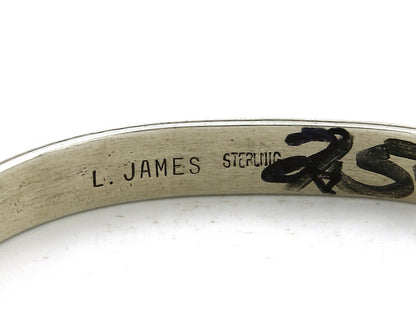 Women's Navajo Bracelet .925 Silver Handmade Cuff Signed L. James C.1980's