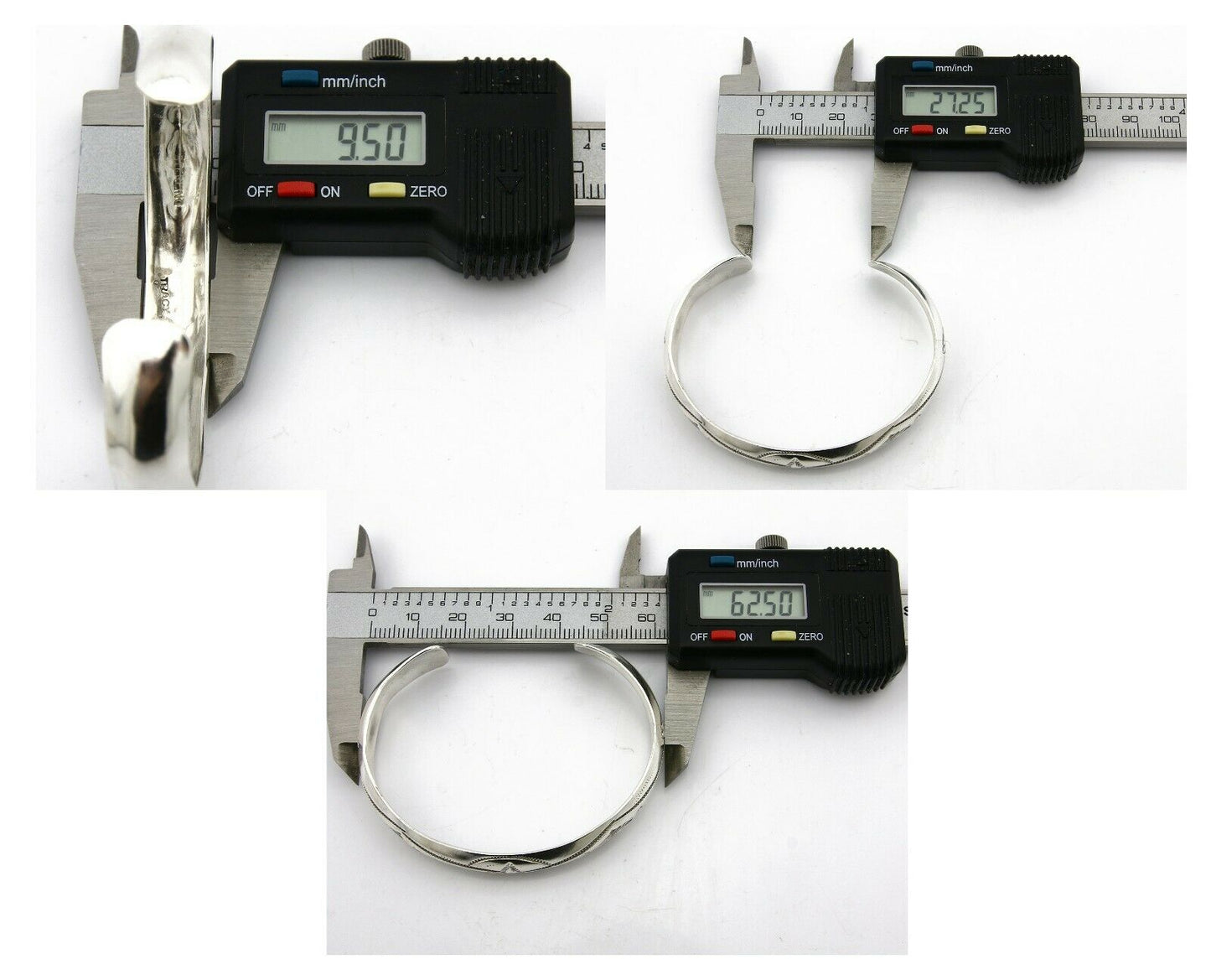 Navajo Bracelet SOLID .925 Silver Hand Stamped Signed Tract C.80's