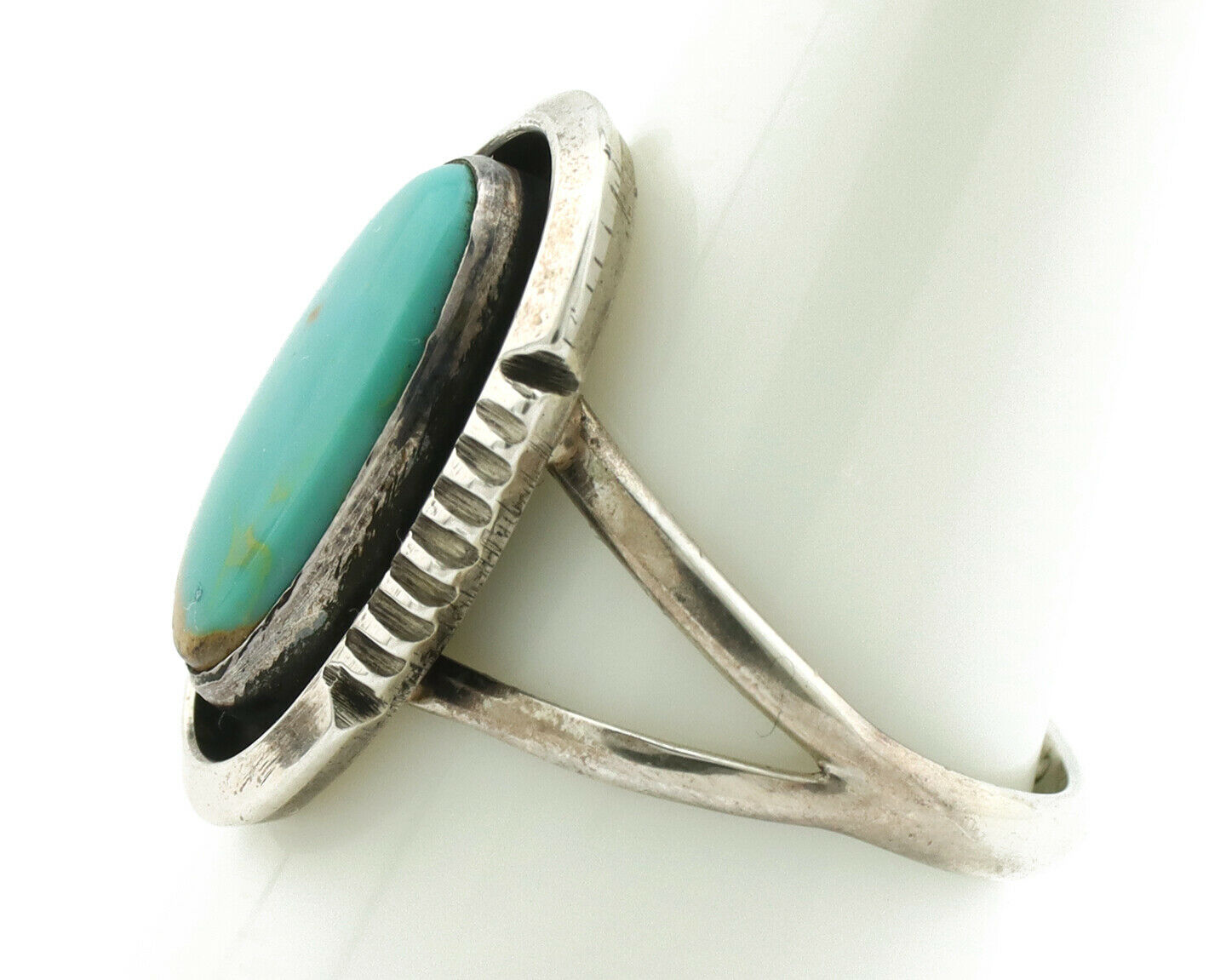 Navajo Ring .925 Silver Arizona Turquoise Native American Artist Handmade C.80's