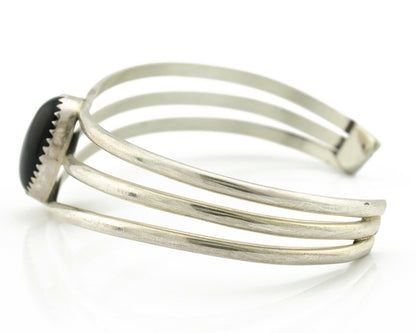 Navajo Bracelet .925 Silver Natural Black Onyx Artist Native American C.90's