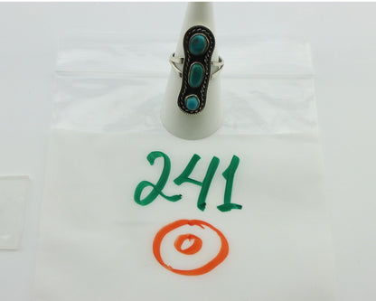 Navajo Ring .925 Silver Natural Blue Turquoise Native American Artist C.80's