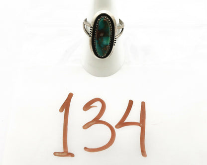 Navajo Ring .925 Silver Turquoise Mountain Signed USA C.80's