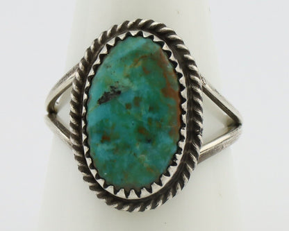 Navajo Handmade Ring 925 Silver Kingman Turquoise Artist Signed MC C.80's