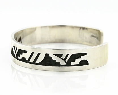 Navajo Bracelet .925 SOLID Silver Native American Artist Overlay Style C.90's