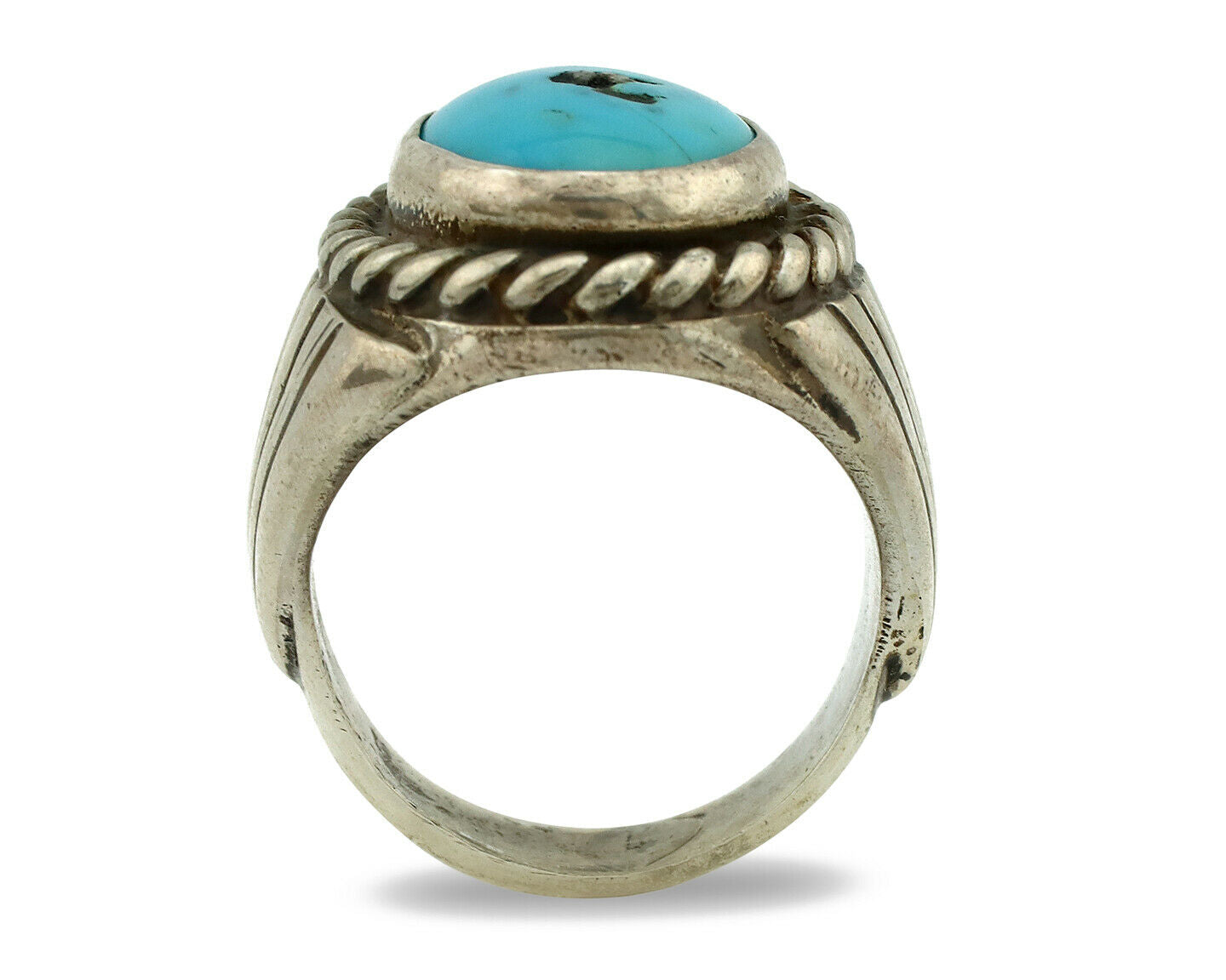 Navajo Ring .925 Silver Blue Southwest Artist Signed C Montoya C.80's