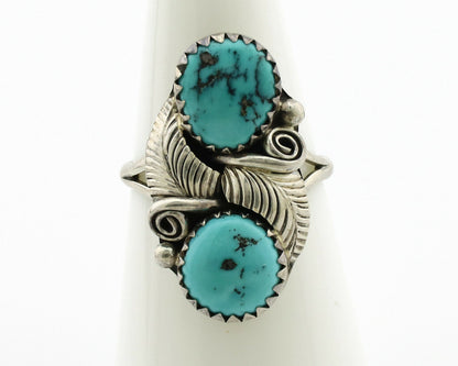 Navajo Ring .925 Silver Natural Blue Turquoise Native American Artist C.1980's