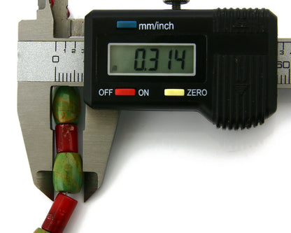 Navajo Necklace .925 Silver Royston Turquoise & Coral C.80's