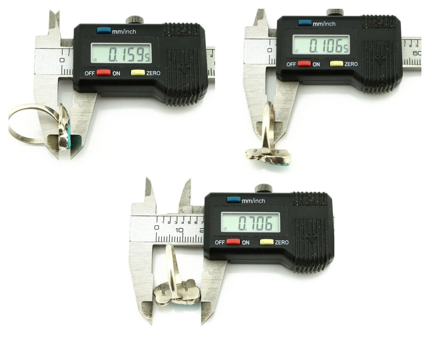 Zuni Ring 925 Silver Natural Blue Gem Turquoise Artist Signed Simplicio C.80's