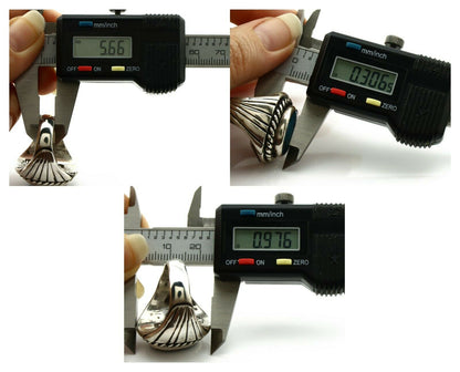 Navajo Ring .925 Silver Blue Turquoise Artist Signed C Montoya C.80's