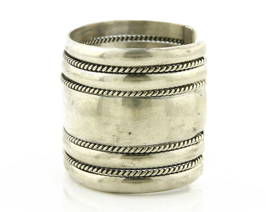 Navajo Bracelet .925 Silver SOLID Handmade Signed Artist Tom Hawk Circa 1980's