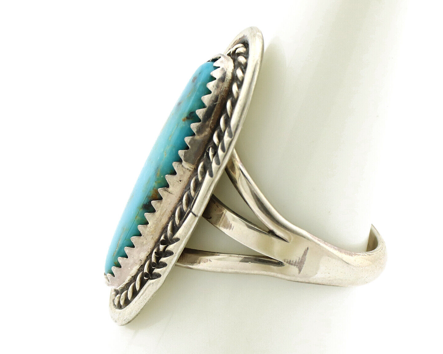 Navajo Ring 925 Silver Turquoise Mountain Artist Signed M Begay C.80's