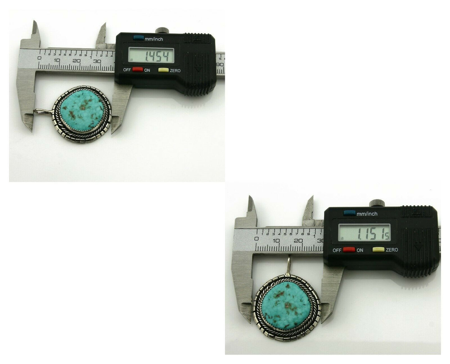 Navajo Pendant .925 Silver Kingman Turquoise Signed Artist Tom Willeto C.80's