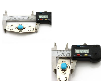 Navajo Hair Clip Barrette 925 Silver Blue Turquoise Native American Artist C.80s