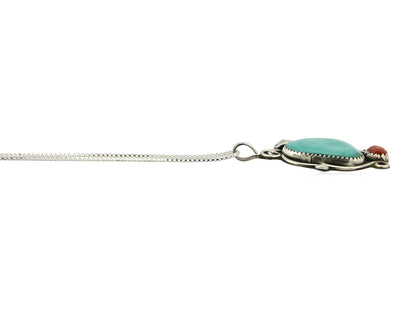 Navajo Necklace .925 Silver Morenci Turquoise Artist Native C.80's