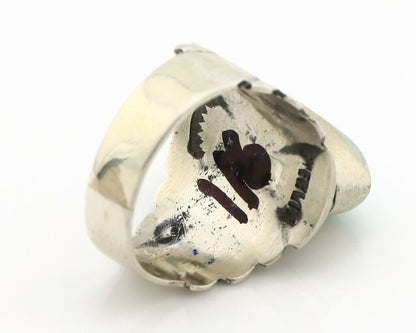 Navajo Ring .925 Silver Kingman Turquoise Artist Signed Apache C.80's