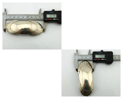 Women's Navajo Hair Clip Barrette .925 Silver Hand Stamped Artist C Montoya C80s