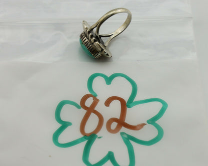 Navajo Ring .925 Silver Arizona Turquoise Signed M Montoya C.80's
