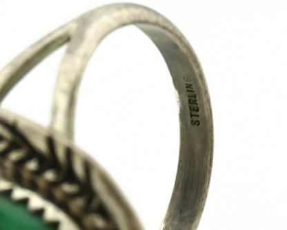 Navajo Ring .925 Silver Kingman Turquoise Native American Artist C.1980's