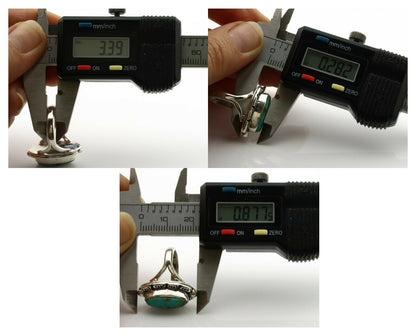 Navajo Ring .925 Silver Natural Mined Turquoise Artist Signed Gecko C.80's