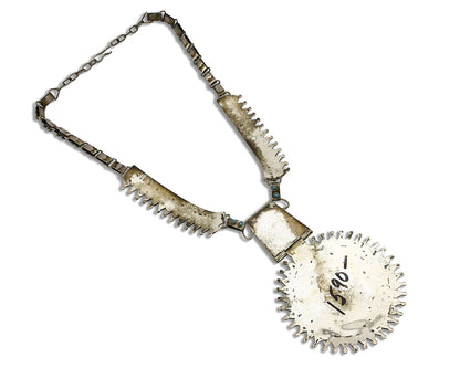 Women's Navajo Necklace .925 Silver Natural Mined Turquoise Handmade Old Pawn