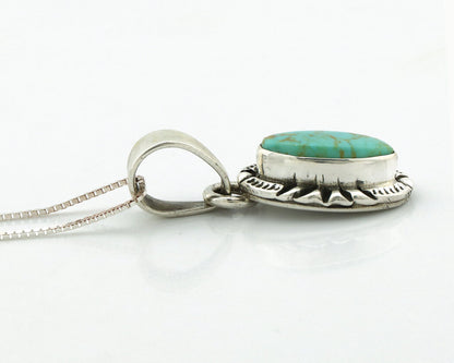 Navajo Necklace 925 Silver Kingman Turquoise Artist Signed Gecko C.80's