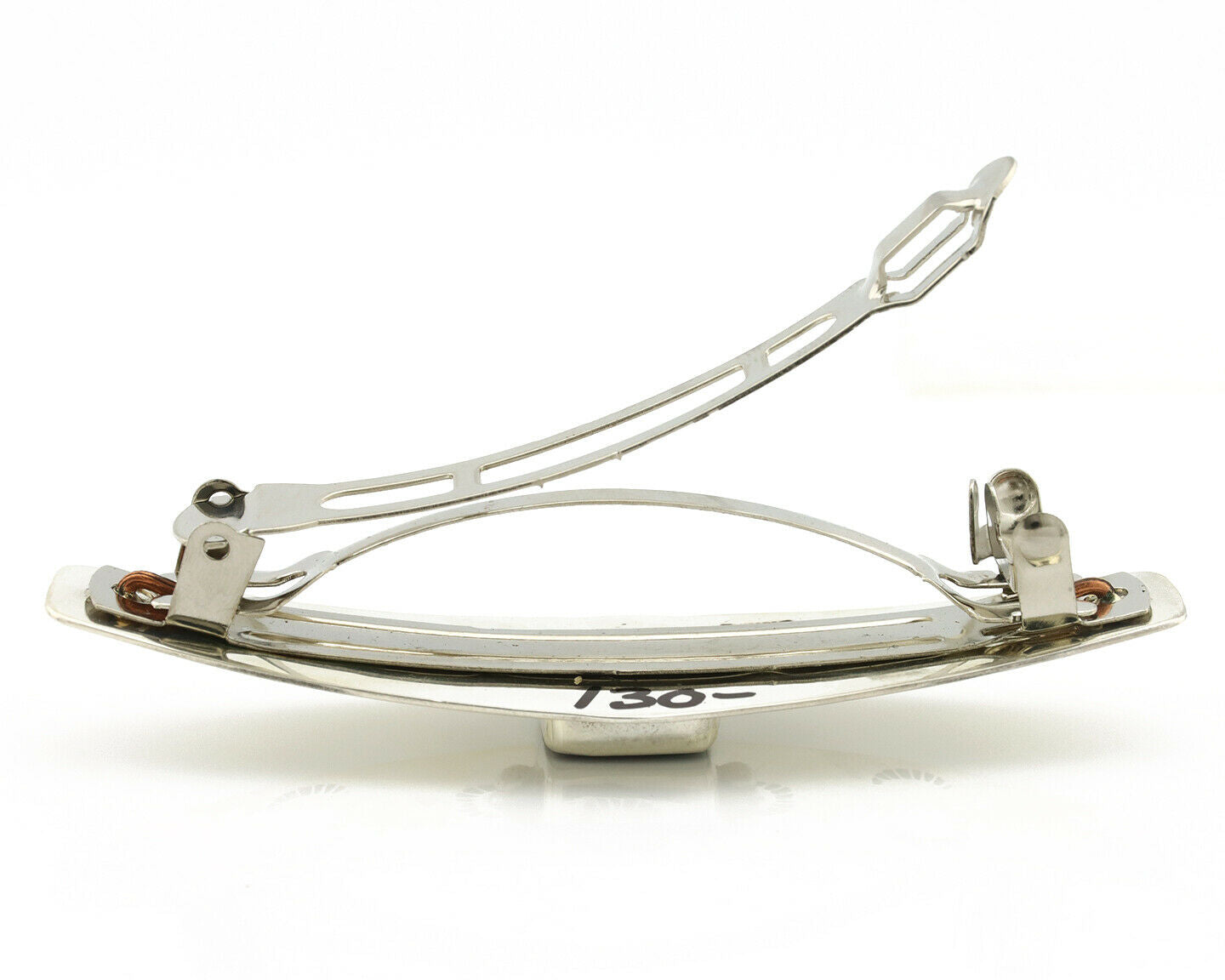 Navajo Hair Clip .925 Silver Green Spiderweb Turquoise Barrette C.80's