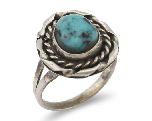 Navajo Handmade Ring 925 Silver Blue Southwest Turquoise Native Artist C.80's