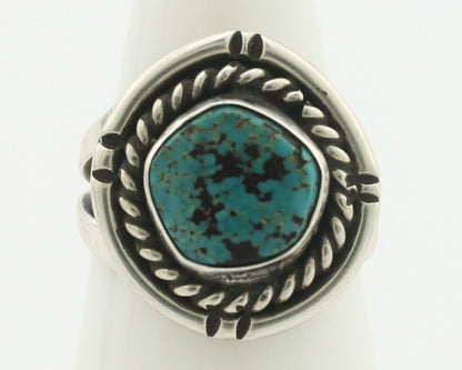 Navajo Handmade Ring .925 Silver Blue Diamond Turquoise Native Artist C.80's