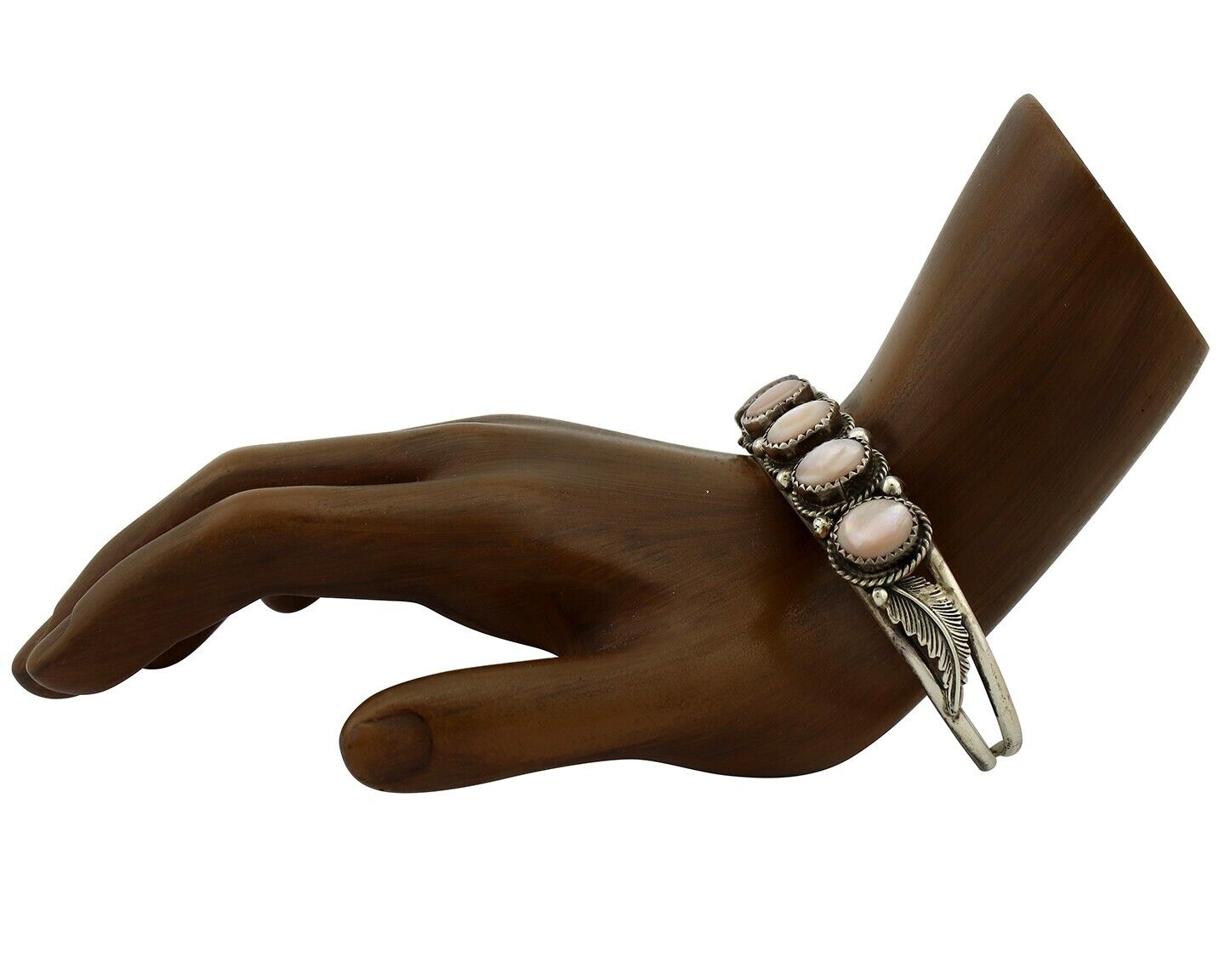 Women's Navajo Bracelet 925 Silver Natural Pink Mussel Native American C.80's