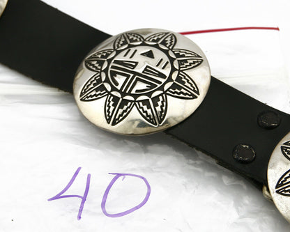 Women's Navajo Concho Belt Hand Stamped .925 Silver C.80's