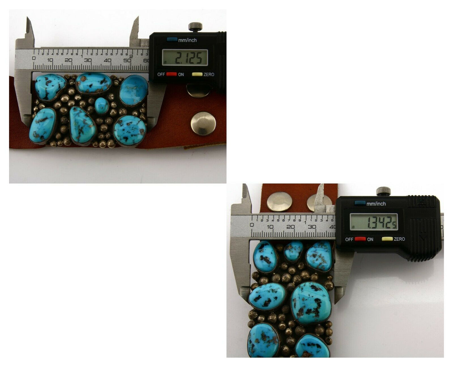 Navajo Concho Belt .925 Silver Morenci Turquoise Signed J. Sandoval C.80's