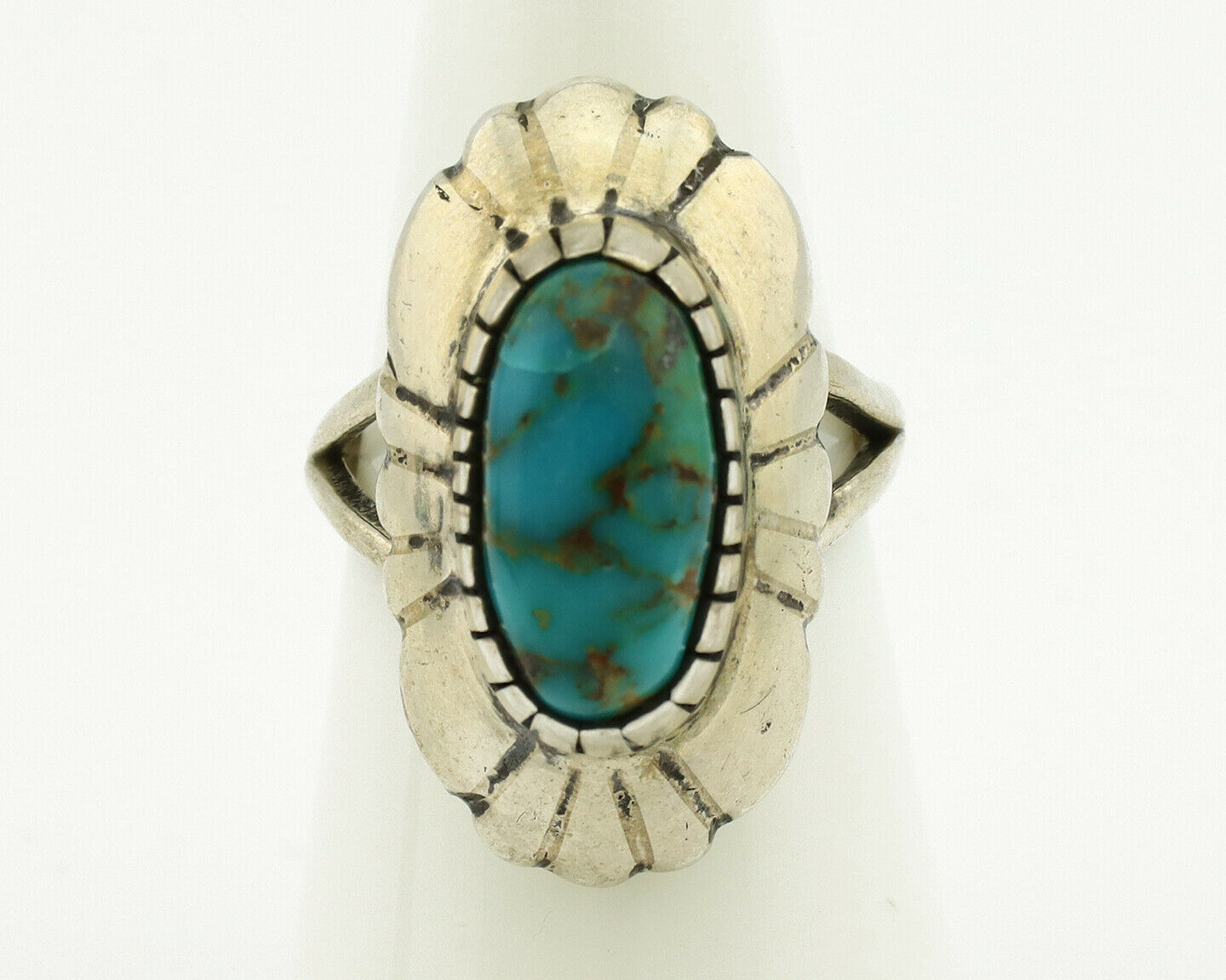 Navajo Ring .925 Silver Arizona Turquoise Signed M Montoya C.80's
