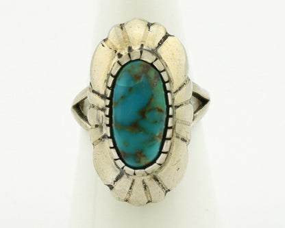 Navajo Ring .925 Silver Arizona Turquoise Signed M Montoya C.80's