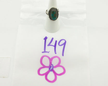 Navajo Ring .925 Silver Natural Turquoise Native American Artist C.1980's
