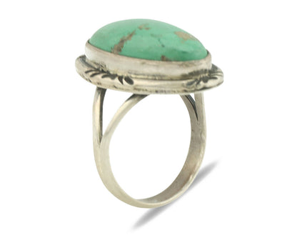 Navajo Ring .925 Silver Natural Turquoise Artist Signed Native American C.80's