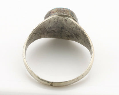Zuni Ring .925 Silver Natural Blue Turquoise Native American Artist C.1980's