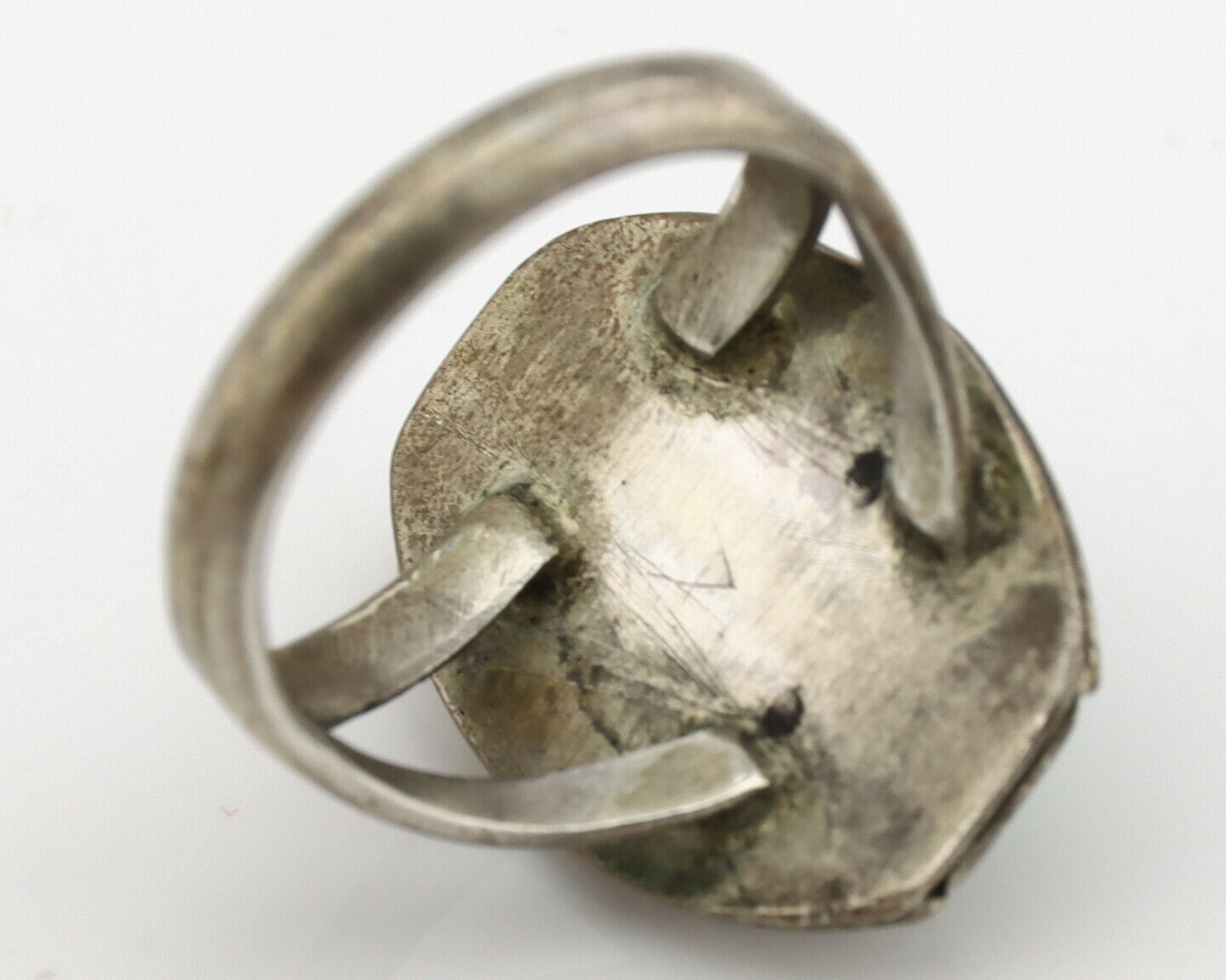 Navajo Ring .925 Silver Kingman Turquoise Native American Artist C.1980's