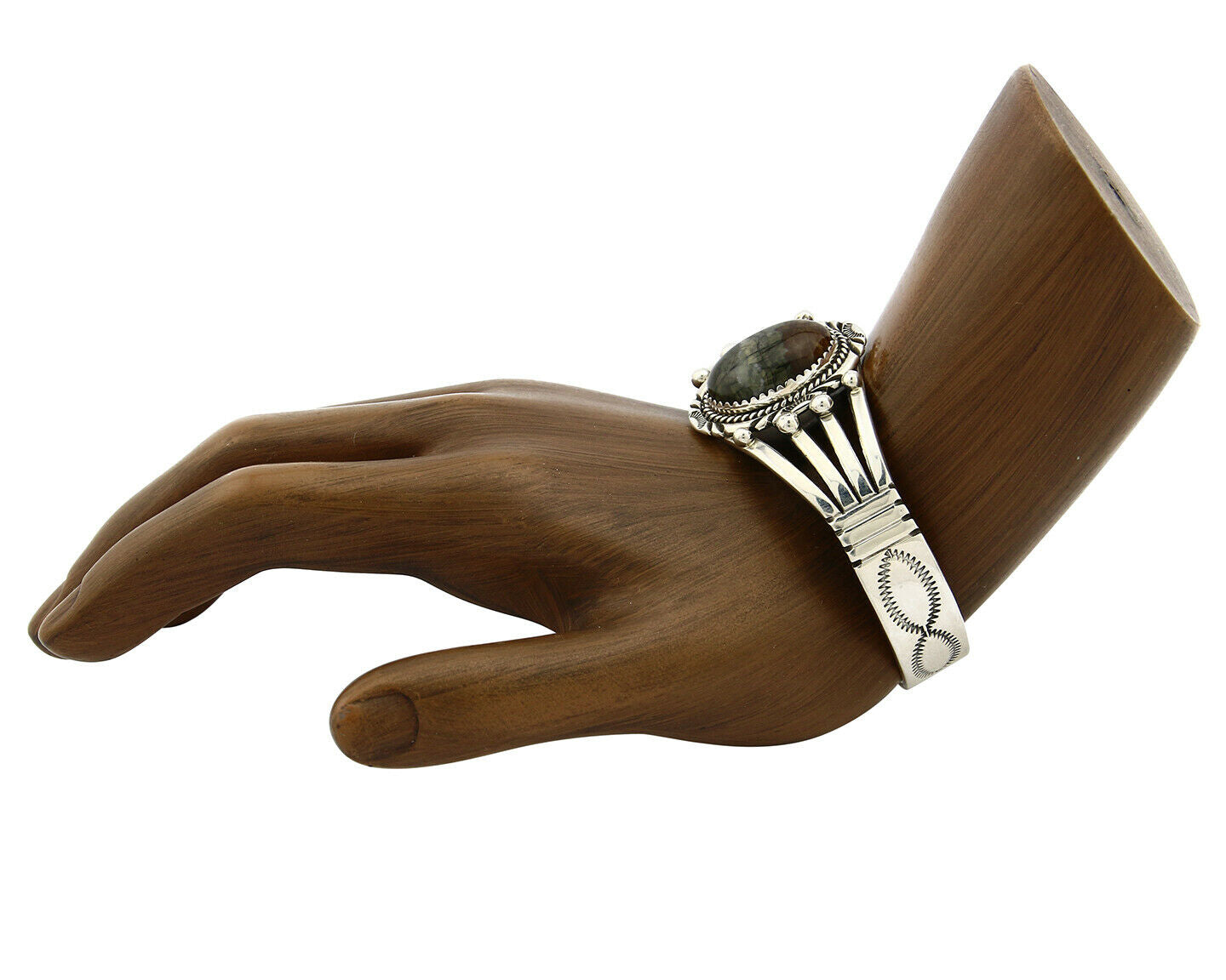 Navajo Bracelet 925 SOLID Silver Natural Jasper Artist William Denetdale C80s