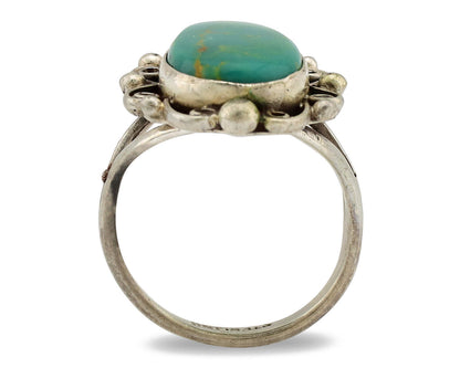 Navajo Ring .925 Silver Kingman Turquoise Artist Signed Billy Eagle C.80's