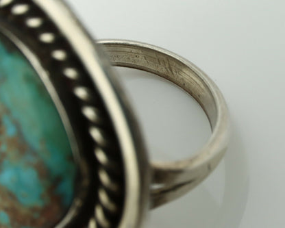 Navajo Ring .925 Silver Bisbee Turquoise Native American Artist C.80's