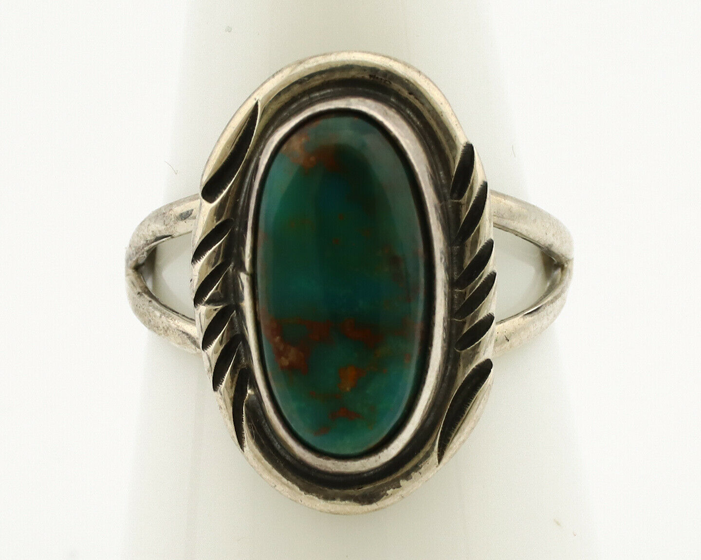 Navajo Ring .925 Silver Royston Turquoise Native American Artist C.1980's