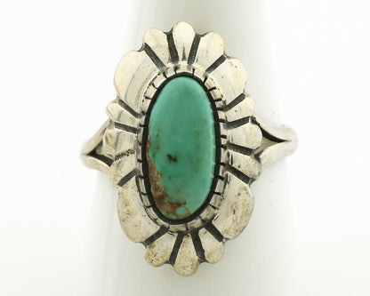 Navajo Ring .925 Silver Natural Mined Turquoise Artist Signed M Montoya C.80's