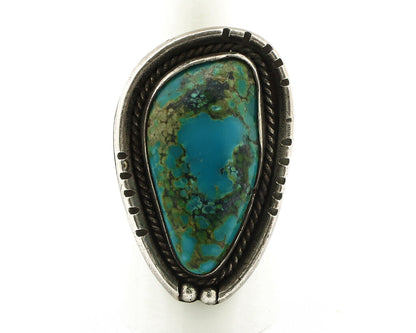 Navajo Ring 925 Silver Natural Turquoise Native Artist C.1980's
